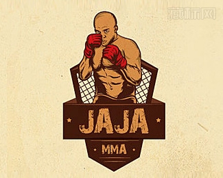 JaJa MMA拳击手logo设计