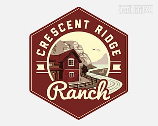 Crescent Ridge Ranch农场logo设计