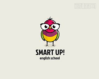 Smart Up聪明的小鸡logo设计