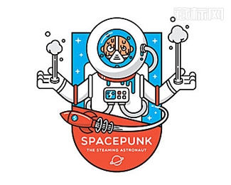 Spacepunk机器人logo设计