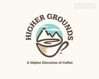 Higher Grounds高山咖啡商标设计