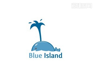 Blue Island蓝色的鲸鱼logo设计欣赏