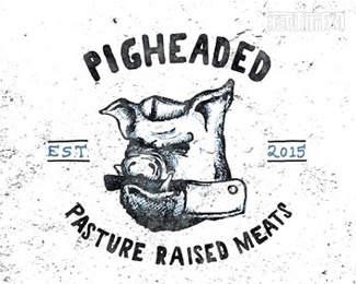 Pigheaded Butcher愚蠢的屠夫logo设计