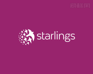 Starlings惊鸟logo设计欣赏