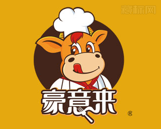 豪意来牛排馆logo设计