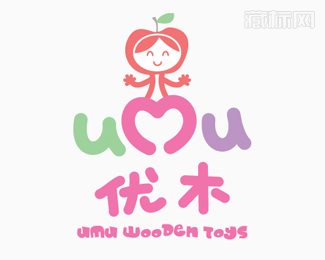umu优木木制玩具logo设计