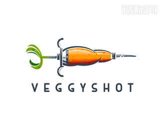 VEGGYSHOT胡萝卜注射器logo设计