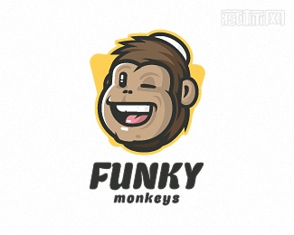Funky monkeys时髦的猴子logo设计