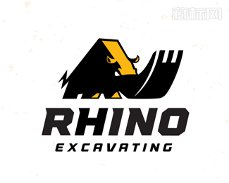 RHINO Excavating犀牛挖掘机logo设计
