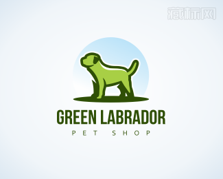 Green Labrador绿色的拉布拉多犬logo设计