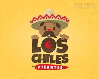 Los chiles picantes烧烤logo设计图片