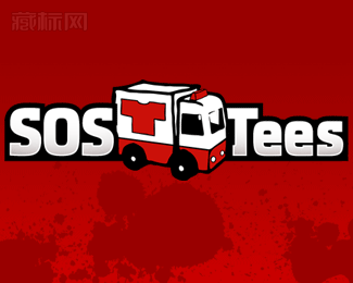 SOS Tees印刷公司标志设计