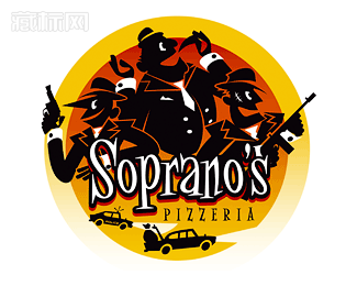 Sopranos Pizzeria披萨标志设计