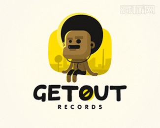 Get out records平民窟音乐logo设计
