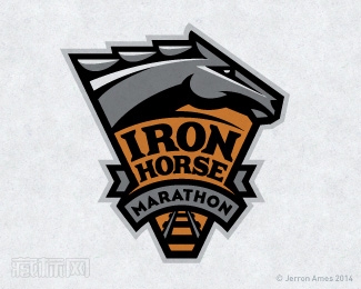 IronHorse马拉松logo设计素材