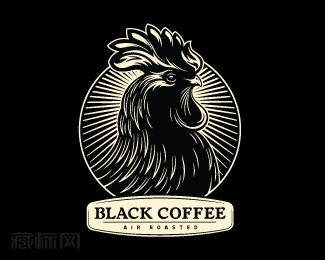 公鸡黑咖啡商标设计欣赏