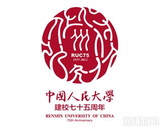 中国人民大学75周年校庆标志含义