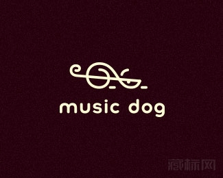 Music dog音乐狗标志设计