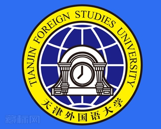 天津外国语大学校徽标志图片含义【矢量图】