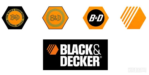 百得（BLACK+DECKER)的橙+黑字体设计