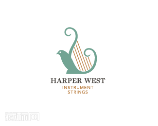 Harper West音乐工作室logo设计