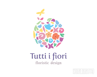 国外Tutti i fiori花圃标志设计