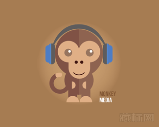 Monkey Media传媒公司logo设计