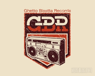 Ghetto Blastta平民窟嘻哈唱片公司logo设计