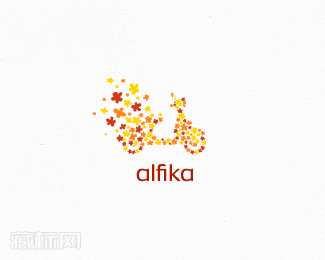 alfika鲜花配送logo设计