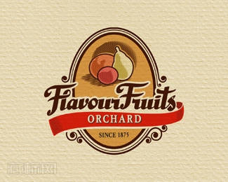Flavour fruits水果商店logo设计