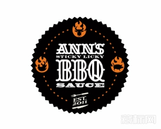 Ann's BBQ烧烤标志设计