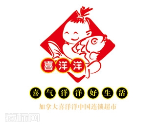 加拿大喜洋洋中国连锁超市logo设计