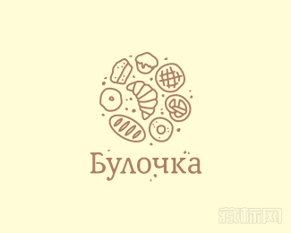 bulochka面包店logo设计