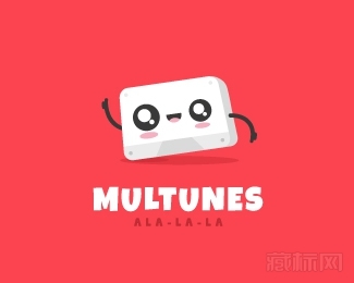 Multunes磁带卡通图形设计