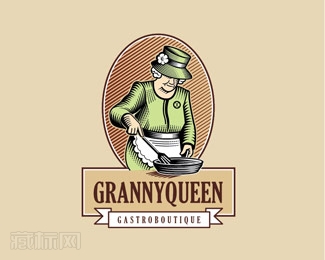 GrannyQueen厨房标志设计