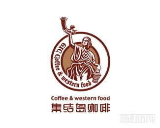 集结岛咖啡厅logo设计