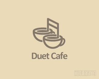 Duet Cafe咖啡馆logo设计