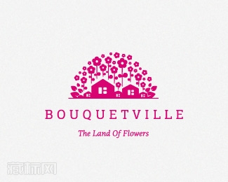 BOUQUETVILLE花店标志设计