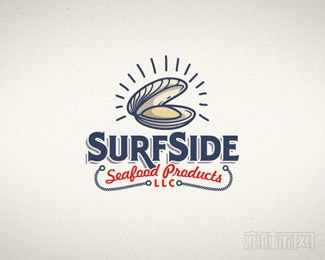 Surf Side海鲜食品公司logo设计
