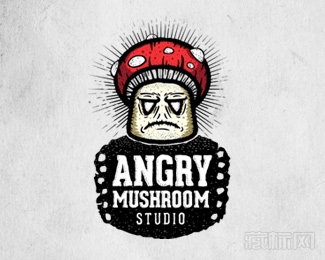 愤怒的小蘑菇卡通标志