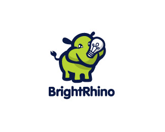 Bright Rhino的灯光犀牛标志