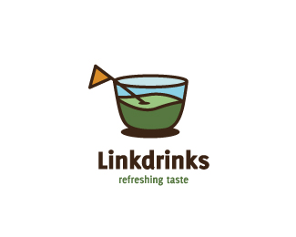 玻璃杯linkdrinks标志